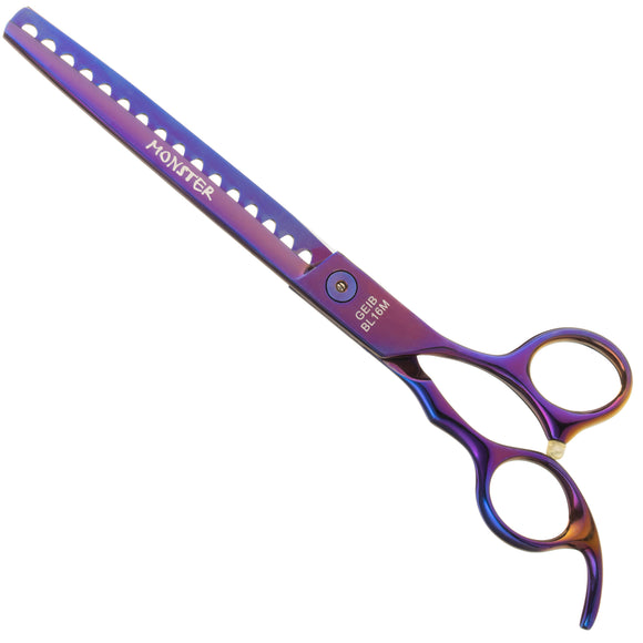 Geib Monster Purple Chunker 7.5" – Professional Single-Sided Thinning Shears, 16 Sharp Teeth