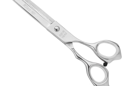 Geib Kiss Silver Pink Blender 6.5" – Straight Single-Sided Thinning Shears, 42 Teeth