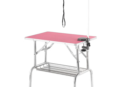 Blovi Trimming Table 81x52cm – Black, Adjustable Arm and Storage Basket, Stable Design