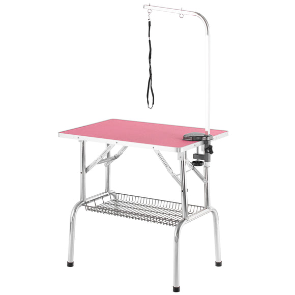 Blovi Trimming Table 81x52cm – Black, Adjustable Arm and Storage Basket, Stable Design