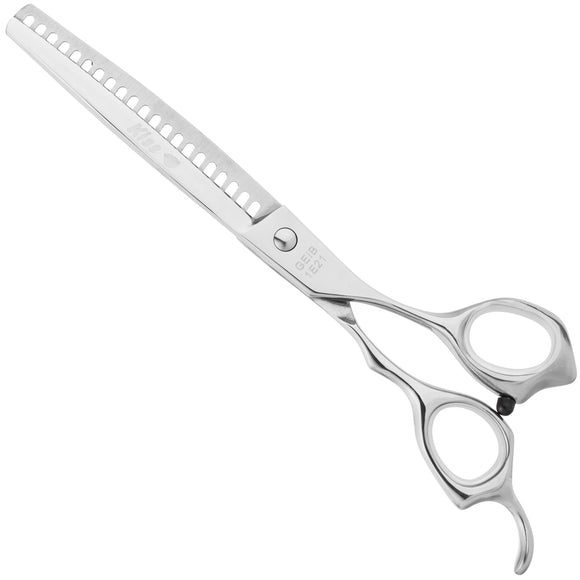 Geib Kiss Silver Pink Chunker 7.5in – Straight Single-Sided Thinning Scissors, 21 Teeth