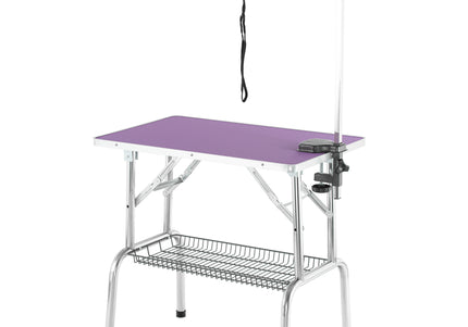 Blovi Trimming Table 81x52cm – Black, Adjustable Arm and Storage Basket, Stable Design