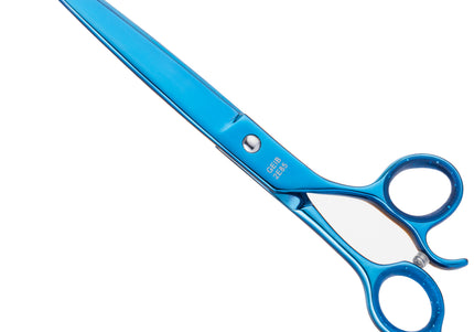 Geib Kiss Silver Blue Straight Scissors – 9.5" Micro-Bevel Edge, High-Quality Blue Finish