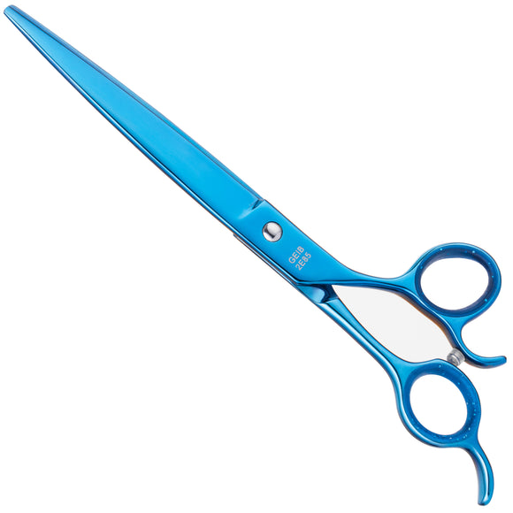 Geib Kiss Silver Blue Straight Scissors – 9.5" Micro-Bevel Edge, High-Quality Blue Finish