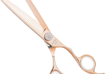 Geib Crystal Gold Grooming Scissors Set – 7.5" Straight and 36T Thinning, Japanese Stainless Steel
