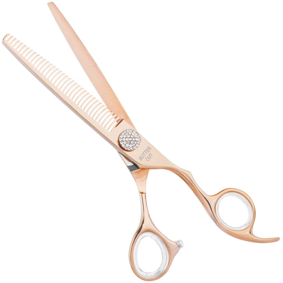 Geib Crystal Gold Grooming Scissors Set – 7.5" Straight and 36T Thinning, Japanese Stainless Steel