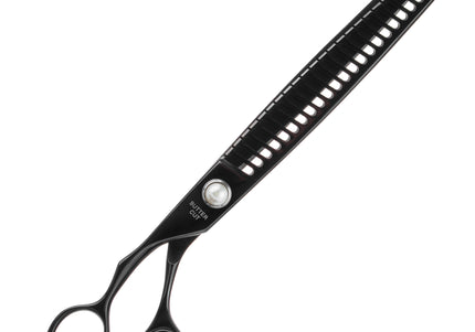 Geib Black Pearl Lefty Chunker 7.5" – Single-Sided Thinning Shears, 21 Notches, Ergonomic Design