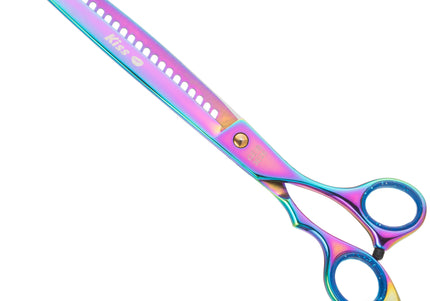 Geib Gold Rainbow Kiss Chunker 8.5" – High-Quality Thinning Scissors, 26 Teeth, Rainbow Finish