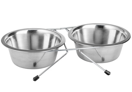 Flamingo Arjun Inox Double Stainless Steel Bowl on Stand, Large Size – Durable, Easy-Clean Design