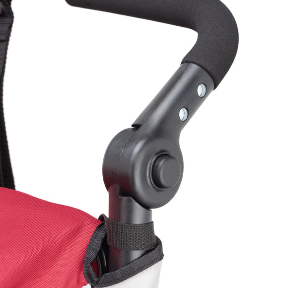 Show Tech Petstro Large 3-Wheel Buggy – Sturdy Red and Grey Stroller, Up to 45kg Capacity