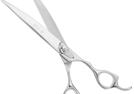 Geib Kiss Silver Pink Curved Scissors – 7.5in Micro-Bevel Blade, Premium Silver Finish