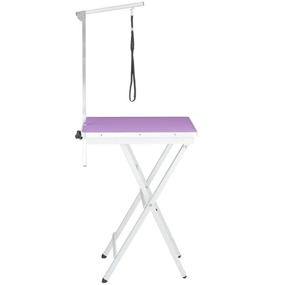 Blovi Display Table – Lightweight Handy Grooming Table with 60x45cm Purple Top