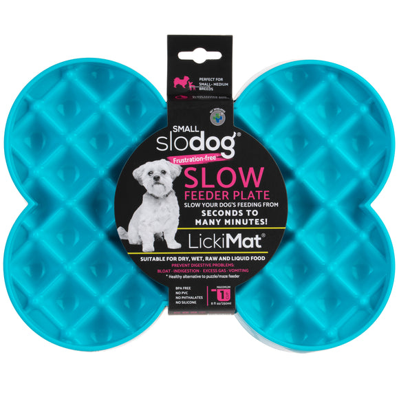 LickiMat Slodog Small Slow Eating Bowl – Black Non-Slip Licking Tray, Promotes Healthy Feeding