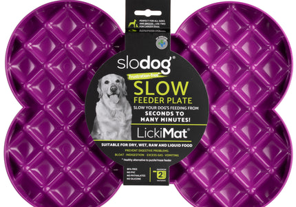 LickiMat Slodog Slow Eating Bowl – Black Non-Slip Licking Tray, Promotes Healthy Feeding