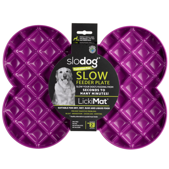 LickiMat Slodog Slow Eating Bowl – Black Non-Slip Licking Tray, Promotes Healthy Feeding