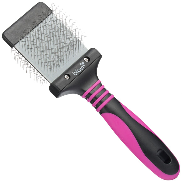 Blovi Small Duo Flex Slicker Brush – Double-Sided Flexible Poodle Grooming Tool