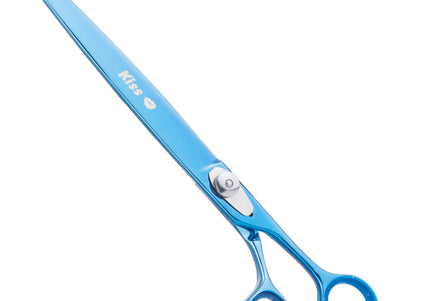 Geib Kiss Silver Blue Straight Scissors – 9.5" Micro-Bevel Edge, High-Quality Blue Finish