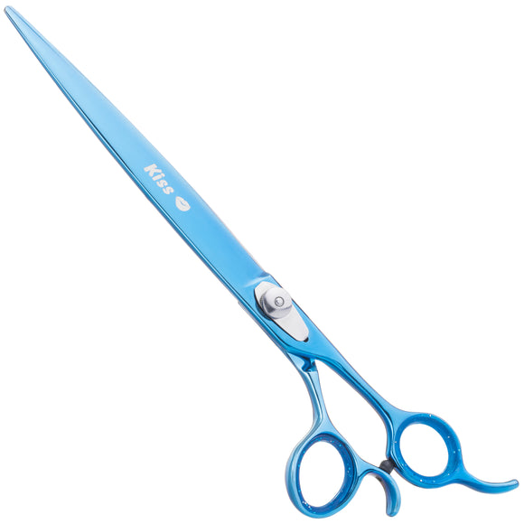Geib Kiss Silver Blue Straight Scissors – 9.5" Micro-Bevel Edge, High-Quality Blue Finish
