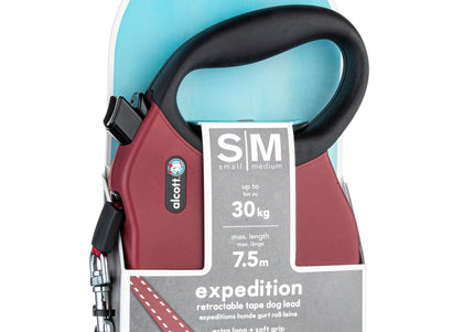 Alcott Expedition Retractable Leash 7.5m Red – Extra-Long Durable Tape, Large Size