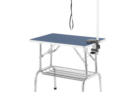 Blovi Trimming Table 81x52cm – Black, Adjustable Arm and Storage Basket, Stable Design