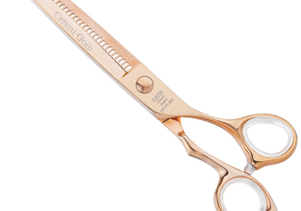 Geib Crystal Gold Shark Tooth Blender 7.0" – Single-Sided Gold Thinning Shears, 36 Teeth, Precision Finish