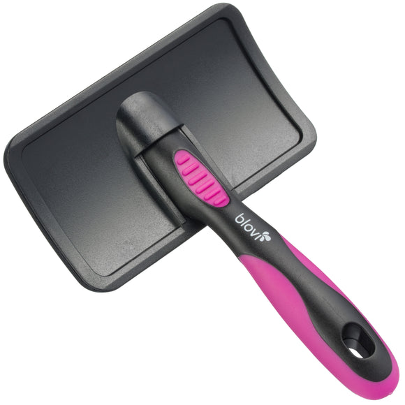 Blovi Medium Soft Slicker Brush – Gentle Flexible Pins, Ergonomic Grip, Medium Size