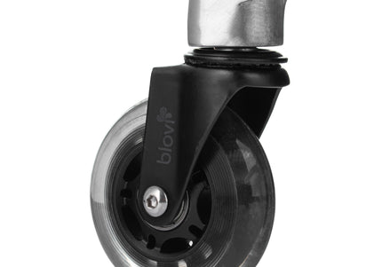 Blovi Pro Rodeo Contoured Grooming Stool – Ergonomic Black Seat with Smooth Rolling Wheels
