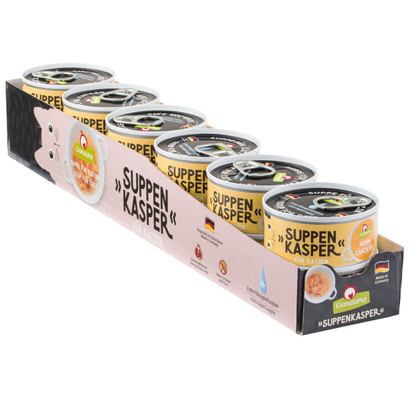 GranataPet Suppenkasper Chicken Cat Soup – Tender Chicken Recipe, 12 x 70g Pouches
