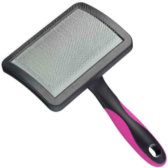 Blovi Large Soft Slicker Brush – Gentle Flexible Pins, Comfortable Detangling Tool, Large Size