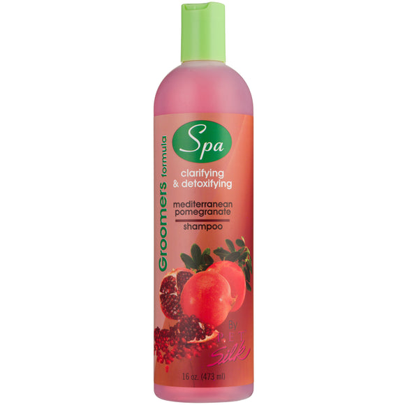 Pet Silk Spa Formula Mediterranean Pomegranate Shampoo – Nourishing Deep Cleansing Concentrate, 1:16 Dilution, Invigorating Scent