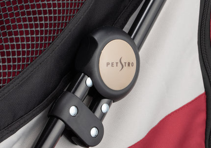 Show Tech Petstro Large 3-Wheel Buggy – Sturdy Red and Grey Stroller, Up to 45kg Capacity