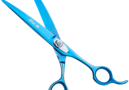 Geib Kiss Silver Blue Curved Scissors – 8.5" Micro-Bevel Blades with Premium Blue Finish