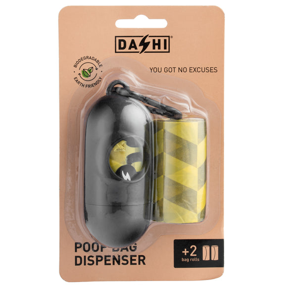Dashi Poop Bag Dispenser – Compact Holder with 2 Biodegradable Bag Rolls, 23x32cm