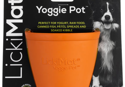 LickiMat Yoggie Pot Licking Cup – Orange Textured Enrichment Toy with Studs, Durable Design