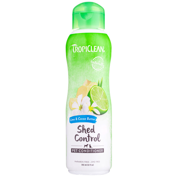 Tropiclean Lime & Cocoa Butter Conditioner 355ml – Omega 3 & 6, Reduces Shedding, Nourishing Formula