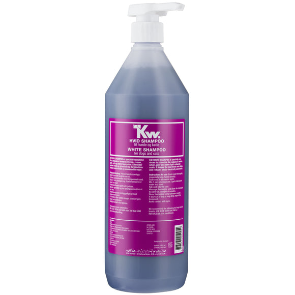 KW White Shampoo – Concentrated Brightening Formula for White, Light, and Silver Coats, 1L
