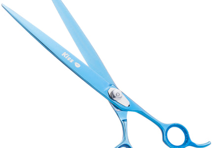 Geib Kiss Silver Blue Straight Scissors – 9.5" Micro-Bevel Edge, High-Quality Blue Finish