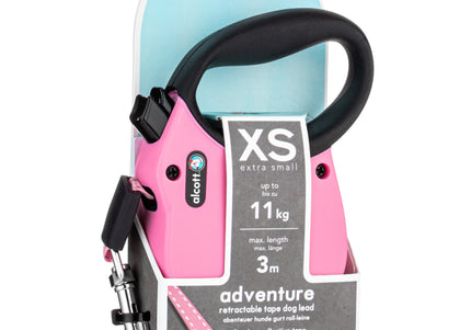 Alcott Adventure Retractable Leash Pink – Reflective Large Retractable Dog Leash, Durable Design