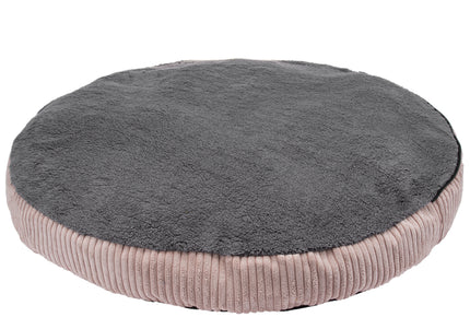 Biglo Cleo Pink Corduroy Dog Bed – XL Size, Removable Cover, Pink and Gray