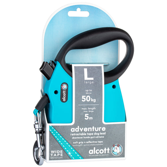 Alcott Adventure Retractable Leash Blue – Reflective Extra Large Retractable Leash, Durable Design