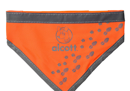 Alcott Neon Orange Visibility Bandana – Reflective Safety Accessory, Small Size