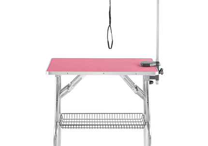 Blovi Trimming Table 81x52cm – Black, Adjustable Arm and Storage Basket, Stable Design