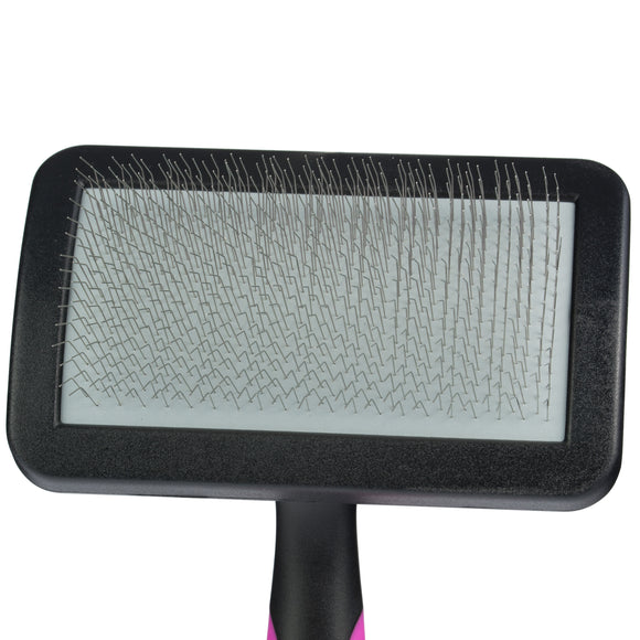 Blovi Medium Soft Slicker Brush – Gentle Flexible Pins, Ergonomic Grip, Medium Size