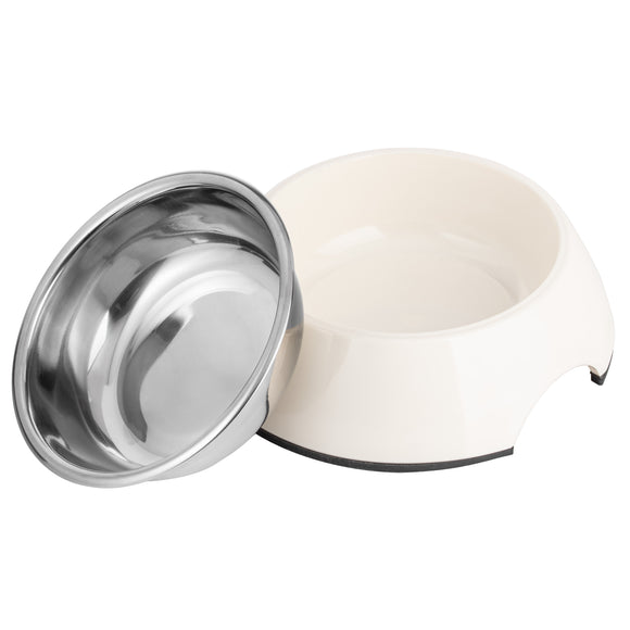 Flamingo Royal Round Bowl – Non-Slip Melamine and Stainless Steel Feeding Bowl, Small Size