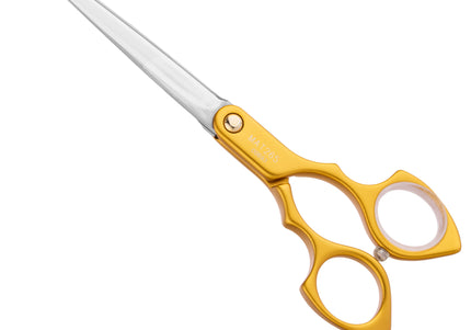 Madan Straight Grooming Scissors 6.5" – Ultra-Light Japanese Steel, Aluminum Handle, Purple