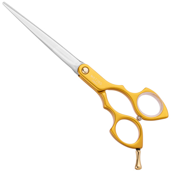 Madan Straight Grooming Scissors 6.5" – Ultra-Light Japanese Steel, Aluminum Handle, Purple