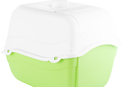 Record Romeo Cat Litter Box L – Lockable Covered Design with Flap Door and Filter, Blue