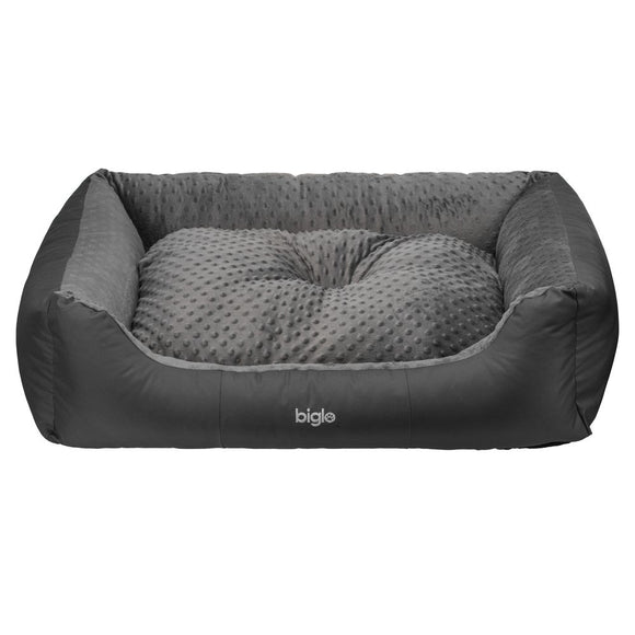 Biglo Milano Minky Gray Dog Bed – Extra Large, Ultra-Soft, Comfortable Design