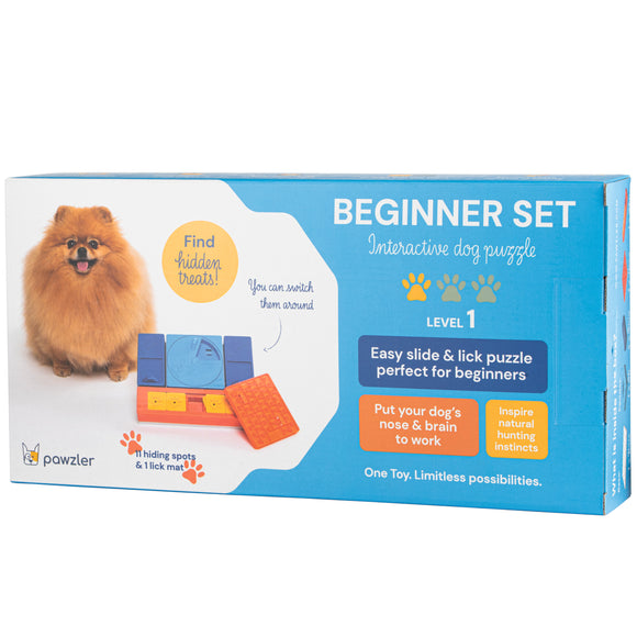 Pawzler Interactive Dog Puzzle Beginner Set – Modular 6-Piece Enrichment Toy, Engaging Design