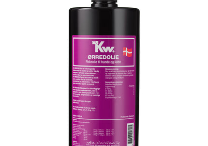 KW Rainbow Trout Oil – Pure Omega-Rich Fish Oil, 1L Bottle, Supports Healthy Coat